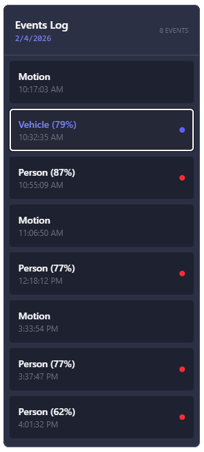 Talik security event log interface showing AI detection